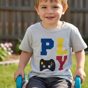 Mish Boys Short Sleeve Tee Shirt Game Console Printed Size 3